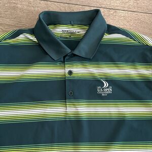 Nike Golf Polo Chambers Bay US Open Dri Fit Tour Performance Large Green Preppy